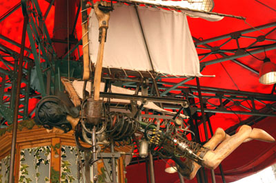 Close-up of a flying man